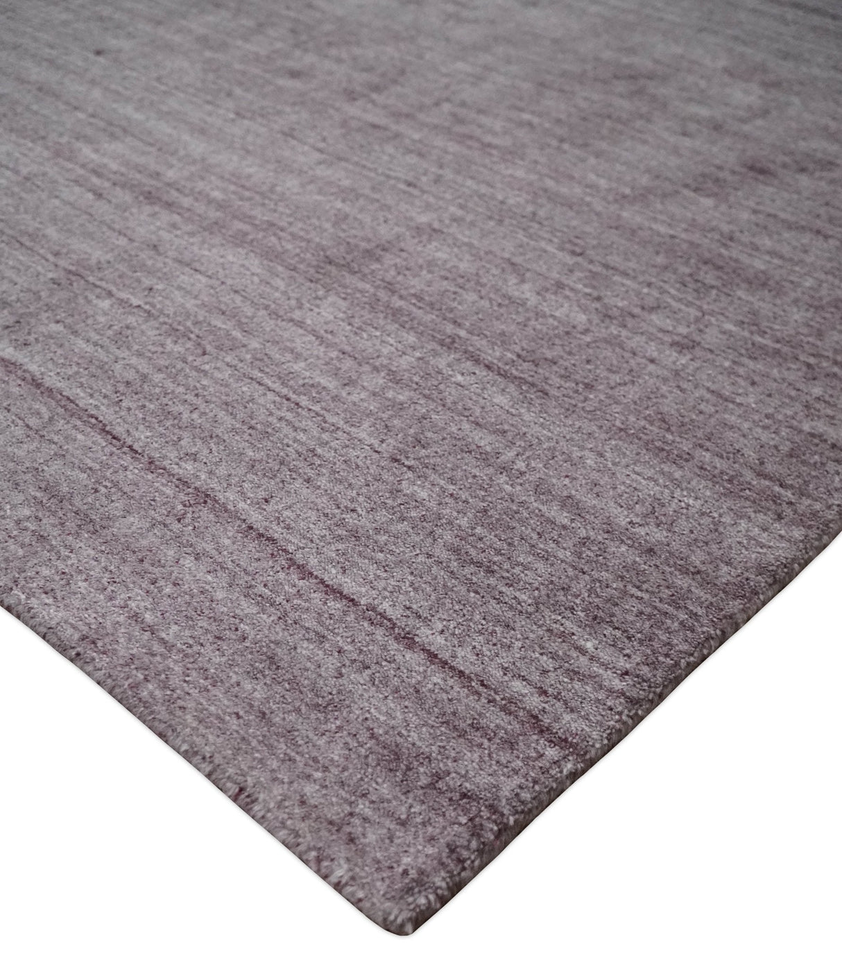 Solid Lavender Purple Scandinavian 5x7 Blended Wool Flatwoven Area Rug