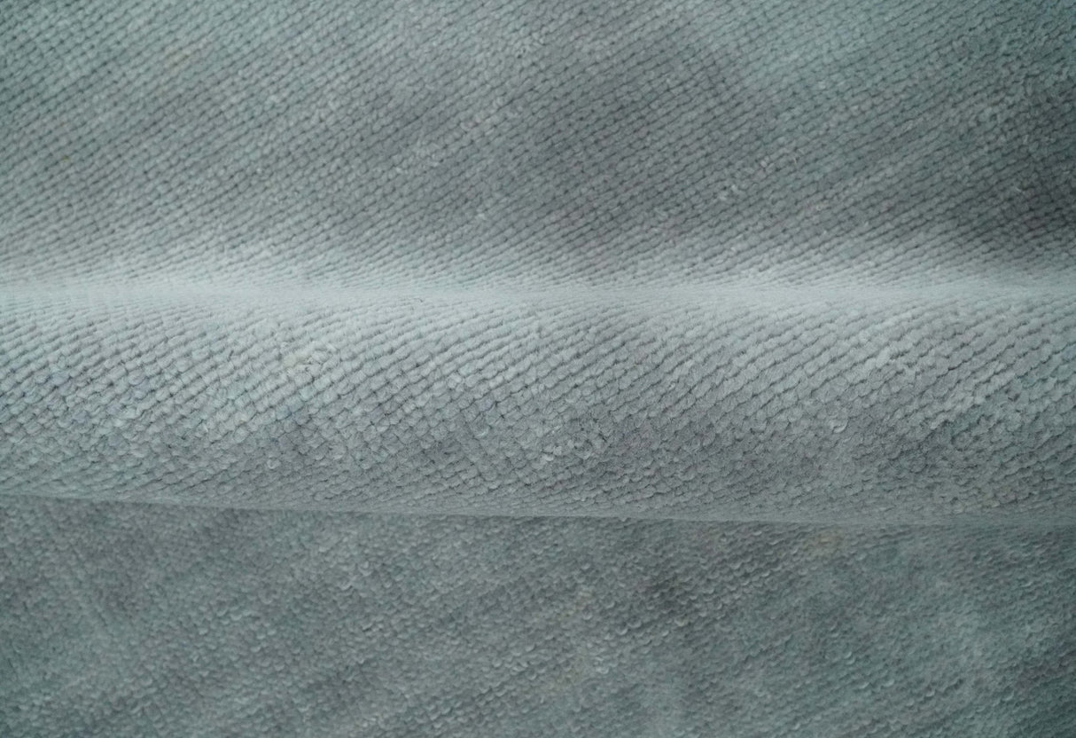 Solid Plain Gray Hand knotted Modern look 8x10 wool Area Rug