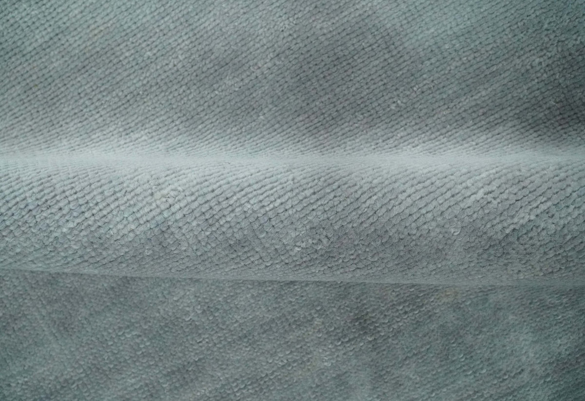 Solid Plain Gray Hand knotted Modern look 8x10 wool Area Rug