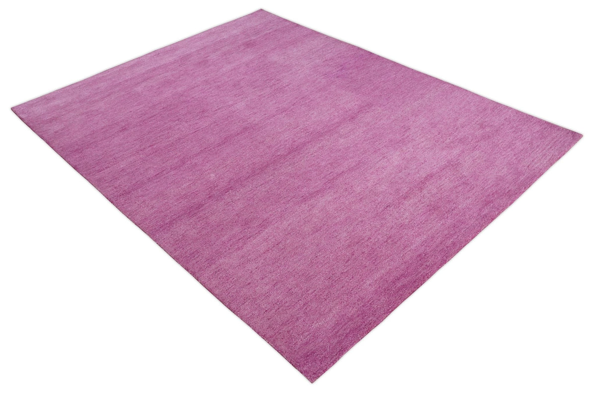 Solid Plane Orchid Pink Woolen Hand Tufted Multi Size Rug