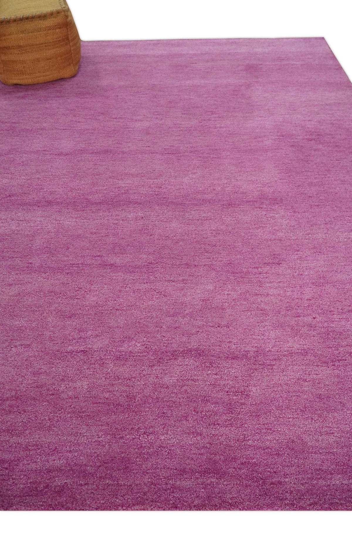 Solid Plane Orchid Pink Woolen Hand Tufted Multi Size Rug