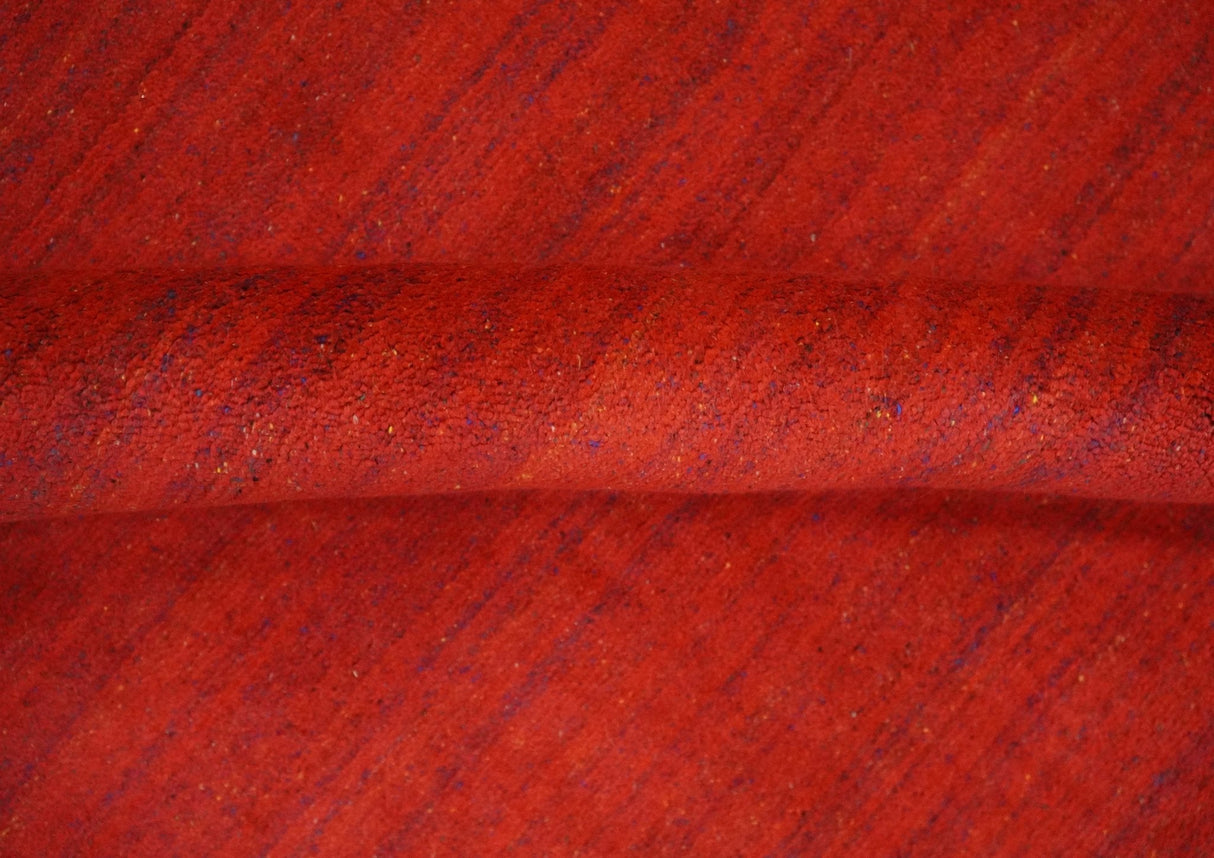 Solid Red Scandinavian 5x7 Blended Wool Flatwoven Area Rug