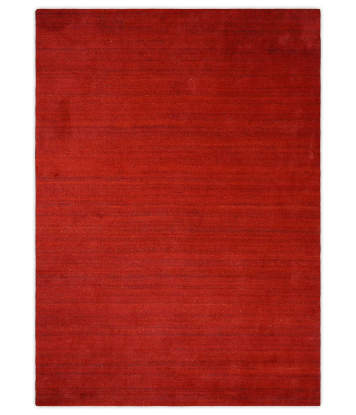 Solid Rust Scandinavian 5x7 Blended Wool Flatwoven Area Rug, Dinning, Kids Rug | HL15-Area Rug-Parc Decor