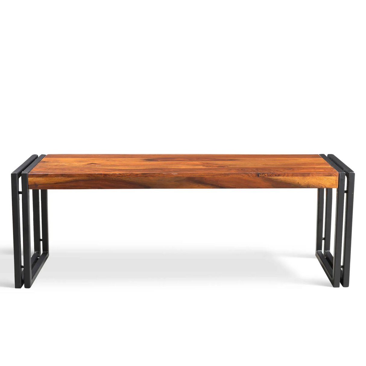 Solid Sheesham Bench with Metal Legs-Bench-Parc Decor