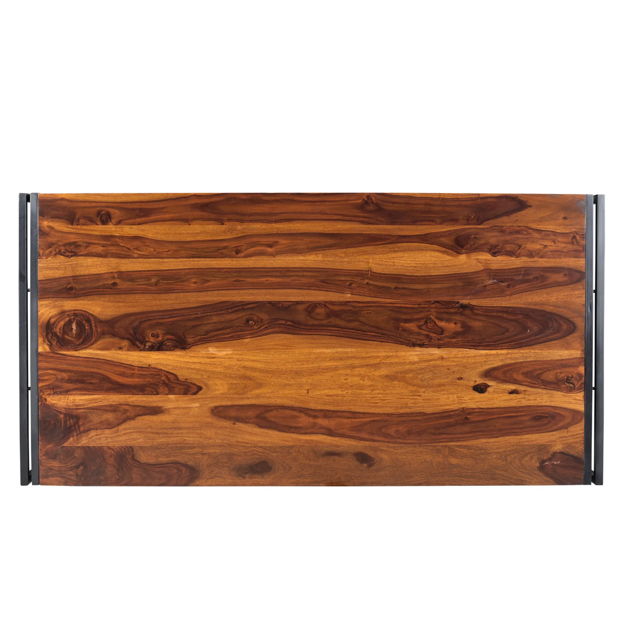 Solid Sheesham Wood Dining Table with Metal Legs-Dining Table-Parc Decor