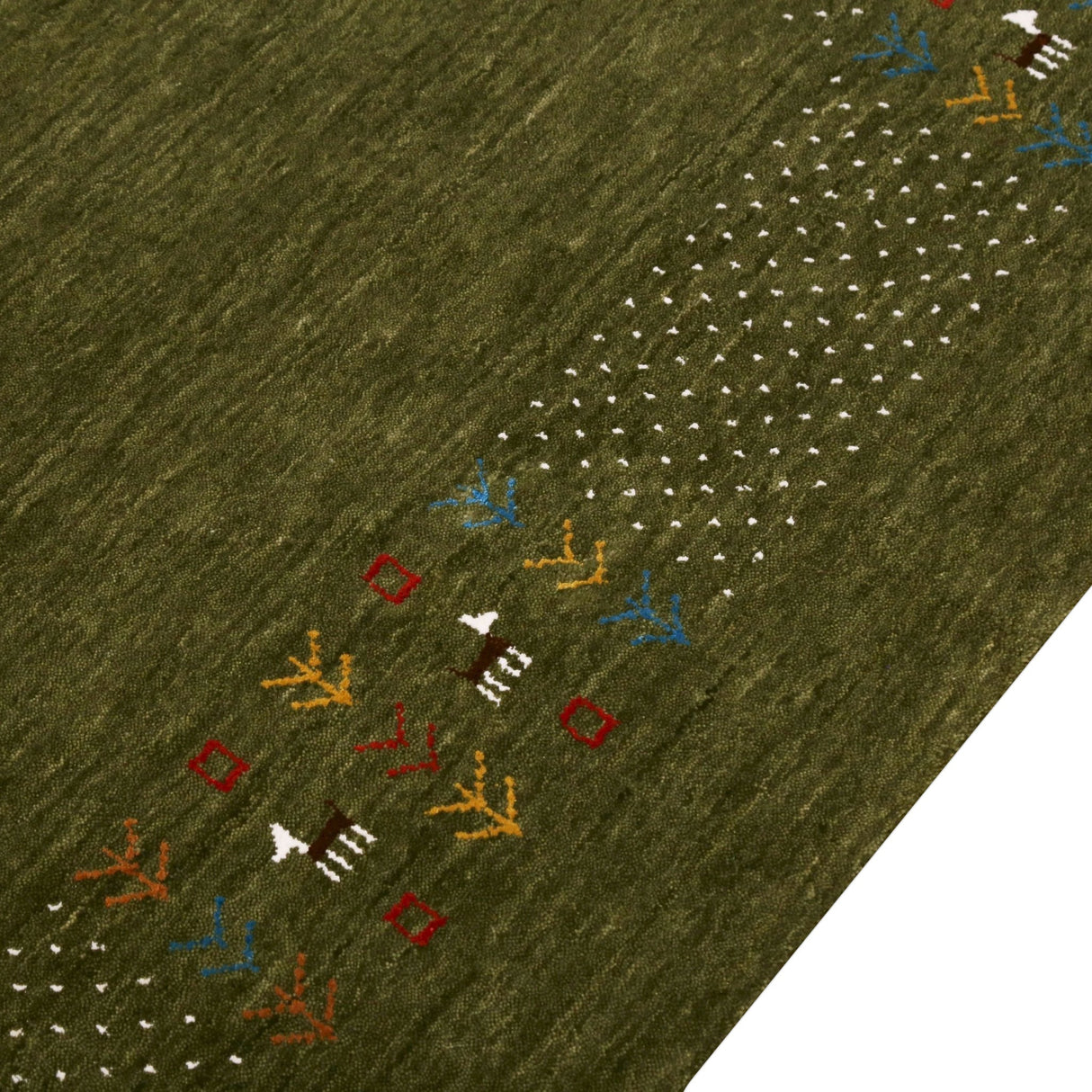 Solid with Border Patterns Hand Loomed Wool Area Rug