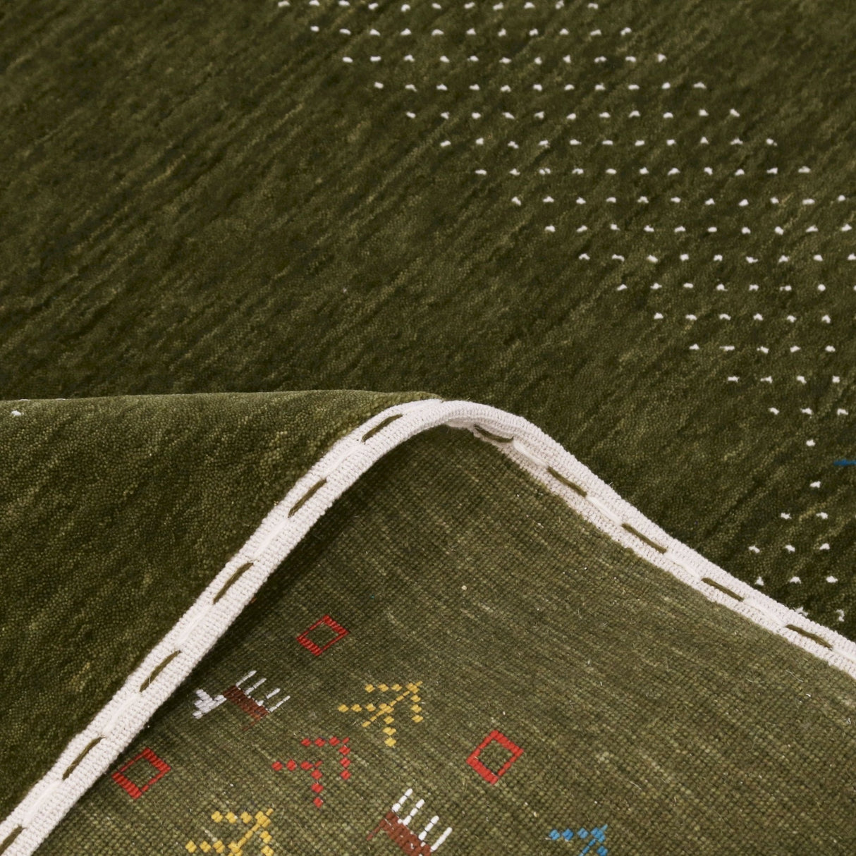 Solid with Border Patterns Hand Loomed Wool Area Rug