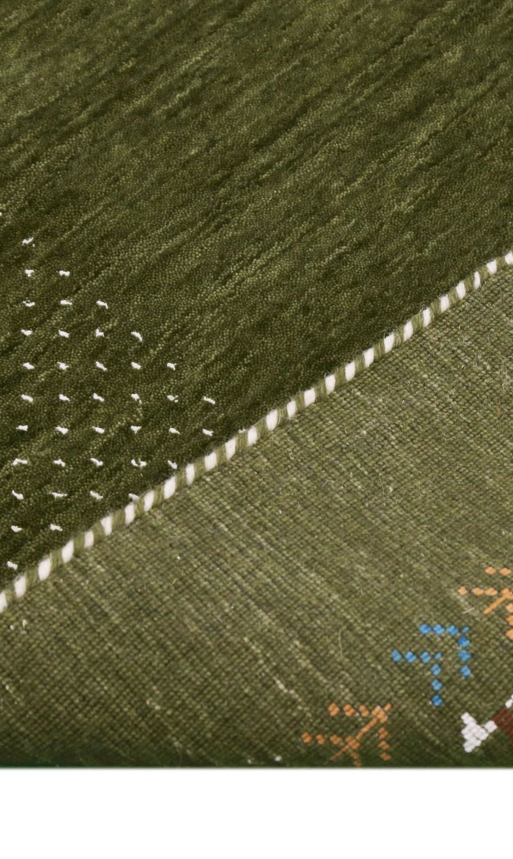 Solid with Border Patterns Hand Loomed Wool Area Rug