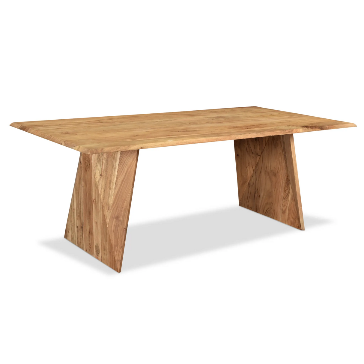 Solid Wood Angled Leg Dining Table - 80 Inch-Dining Table-Parc Decor