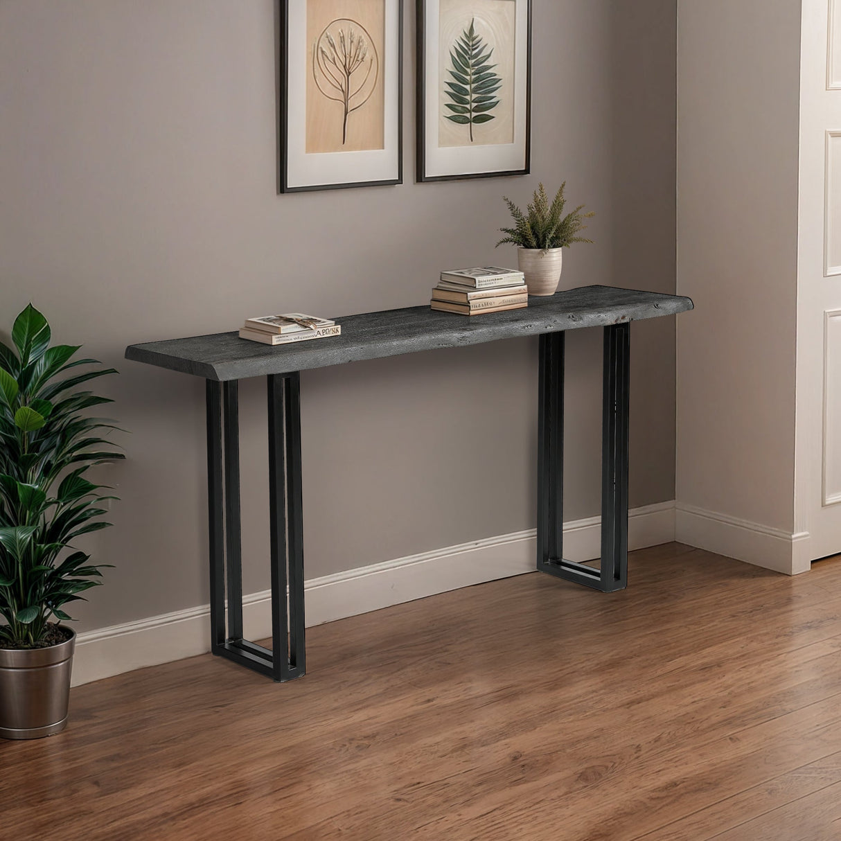 Sparrow Solid Wood Console Table - Gray-CONSOLE TABLE-Parc Decor
