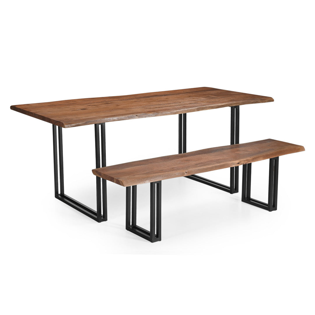 Sparrow Solid Wood Dining Table - Brown-Dining Table-Parc Decor