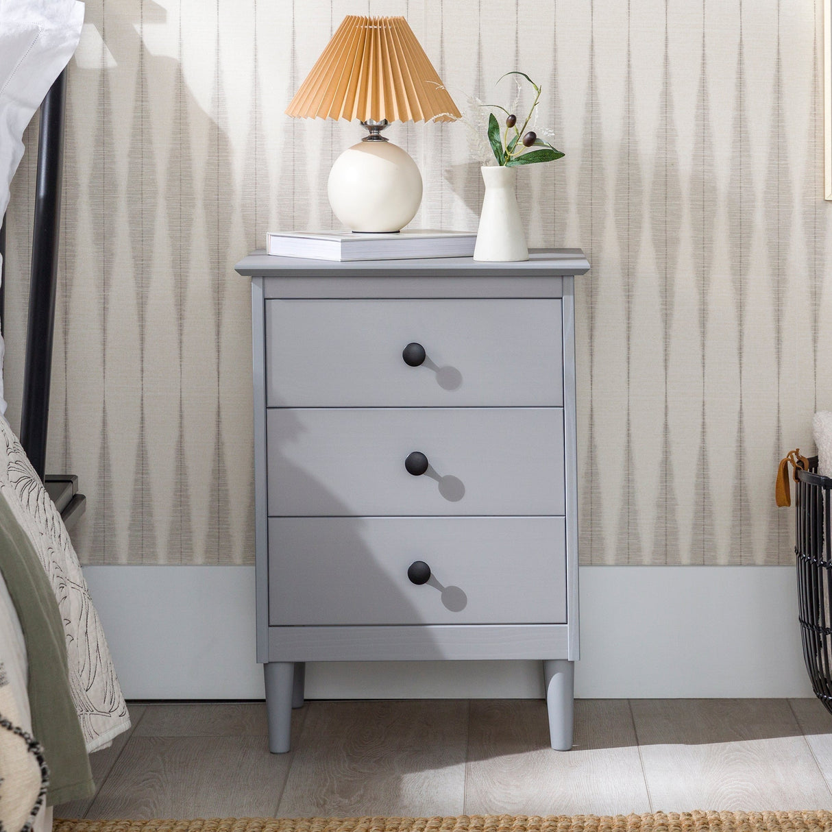 Spencer Solid Transitional Wood Nightstand-Bedroom-Parc Decor