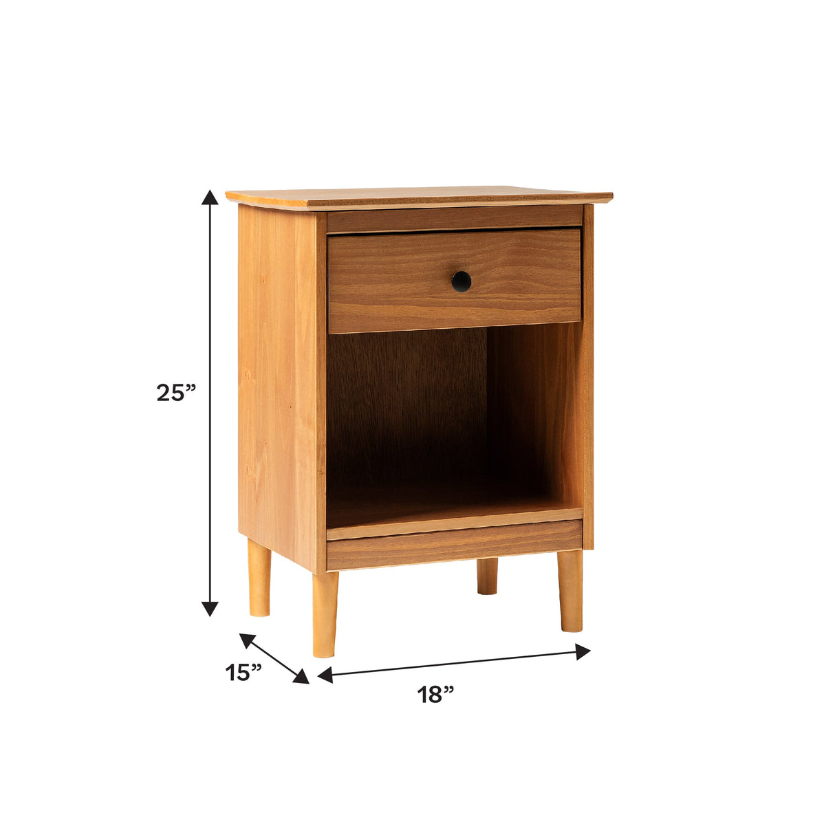 Spencer Solid Transitional Wood Nightstand-Bedroom-Parc Decor