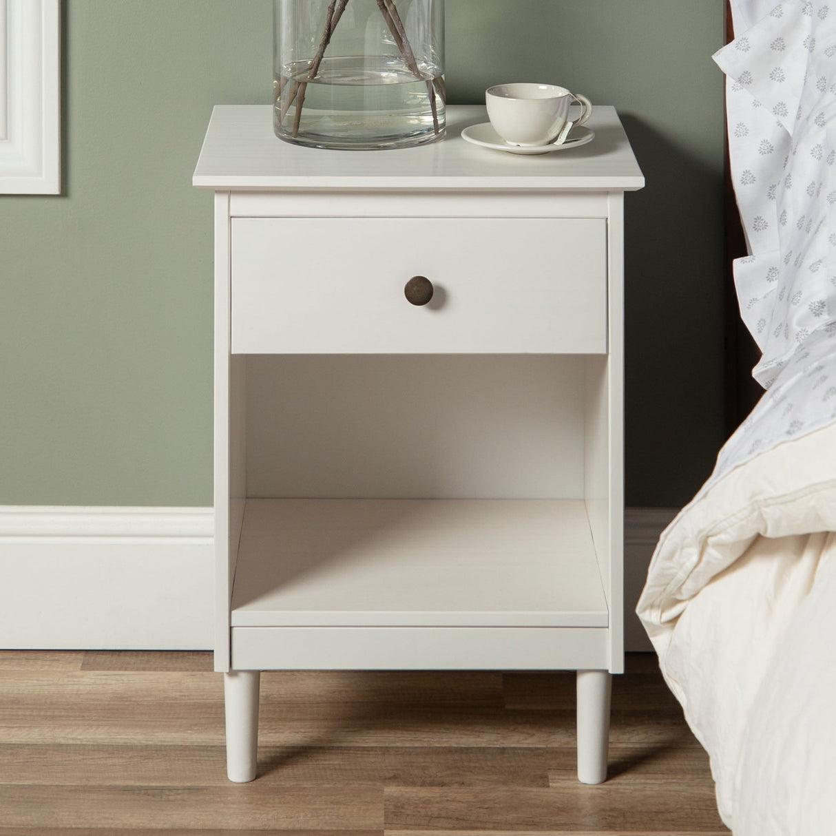 Spencer Solid Transitional Wood Nightstand-Bedroom-Parc Decor