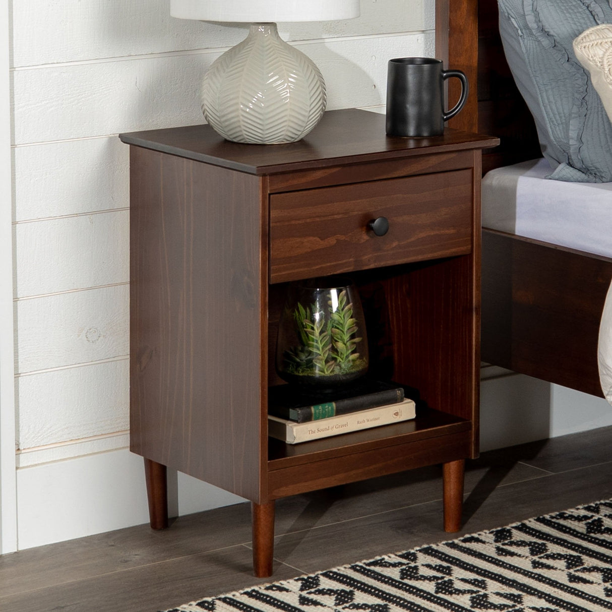 Spencer Solid Transitional Wood Nightstand-Bedroom-Parc Decor