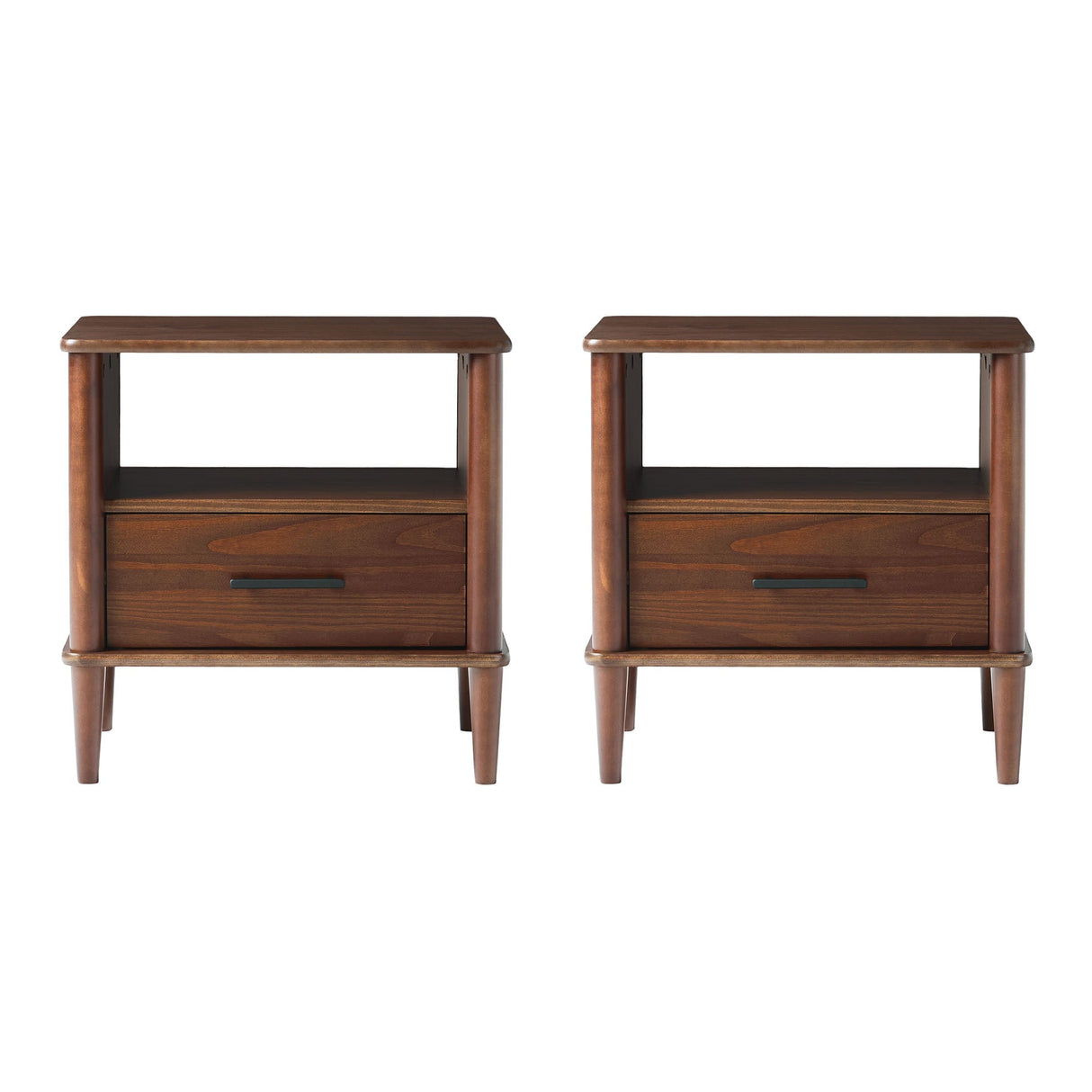 Spindle Transitional 1-Drawer Nightstand-Bedroom-Parc Decor