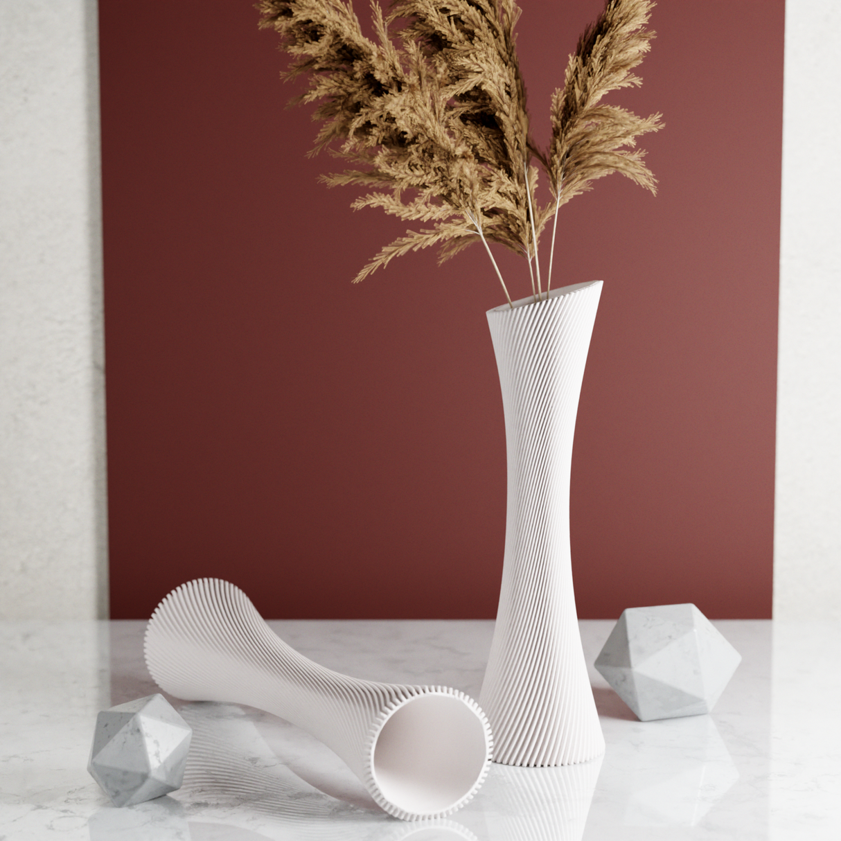 SPIRAL ROSE Vase-Vase-Parc Decor