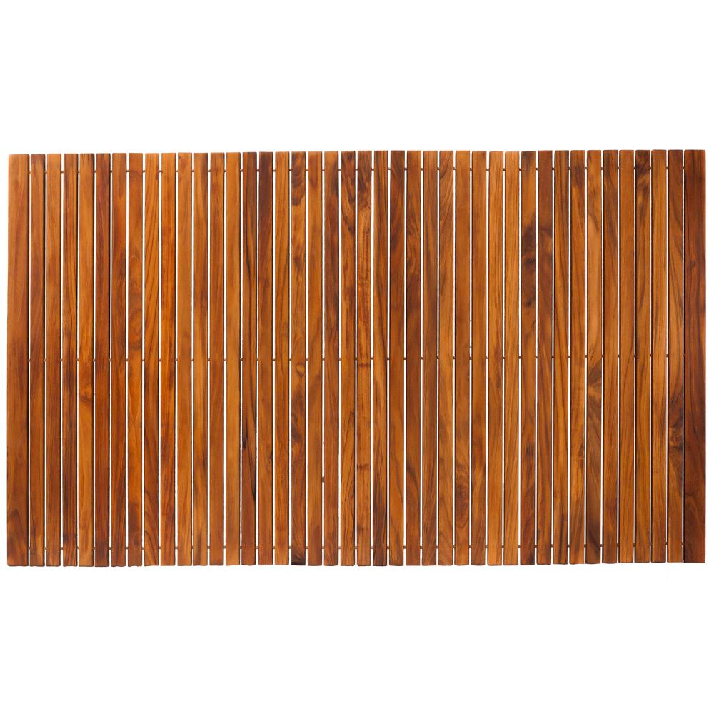 Spokane Etra Large Oiled Teak Shower and Bath String Mat with Rubber Footing-Bath Mat-Parc Decor