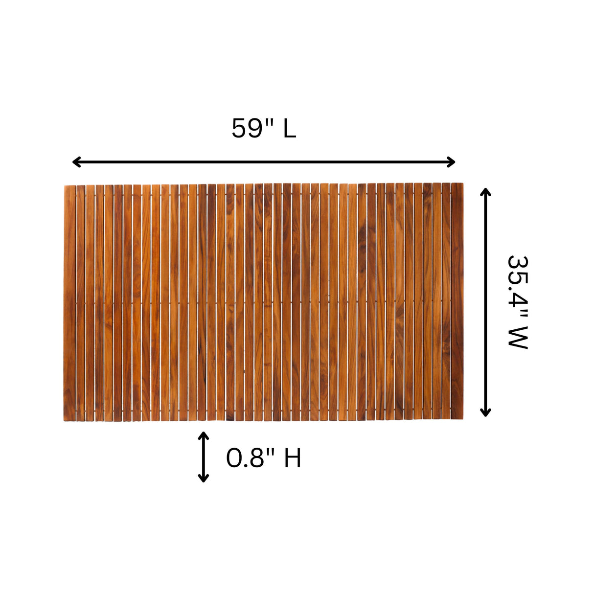 Spokane Etra Large Oiled Teak Shower and Bath String Mat with Rubber Footing-Bath Mat-Parc Decor