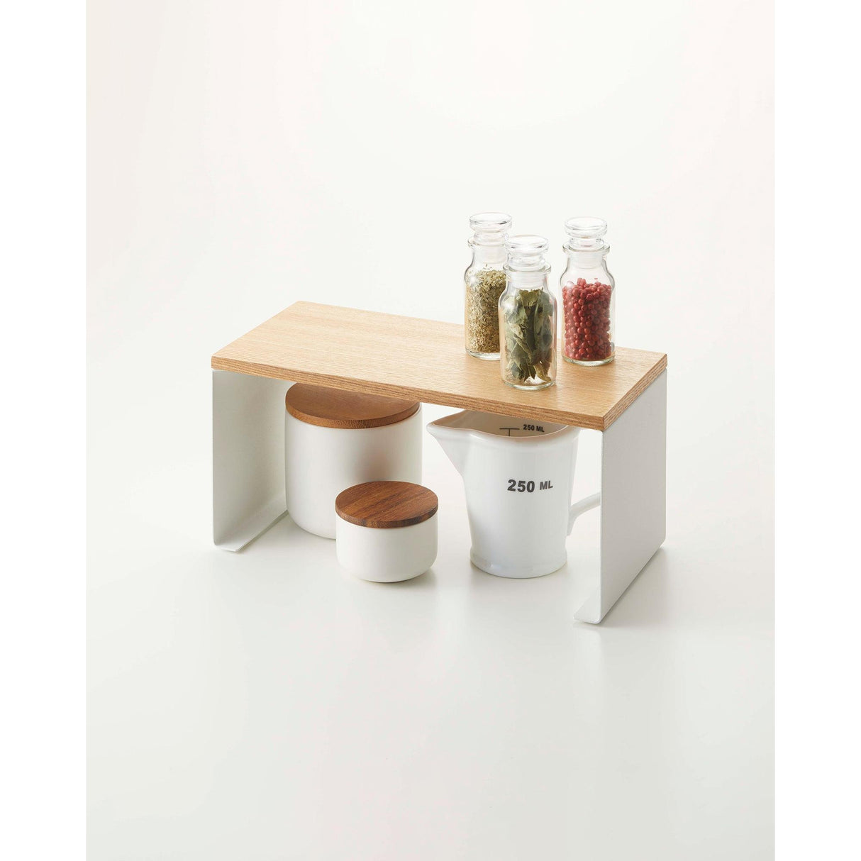 Stackable Countertop Shelf - Two Sizes - Steel + Wood