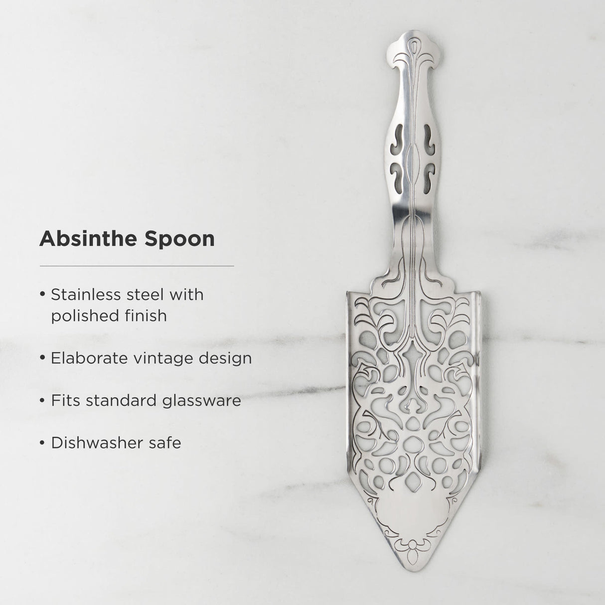 Stainless Steel Absinthe Spoon-product_type::garnishing_tools-Parc Decor