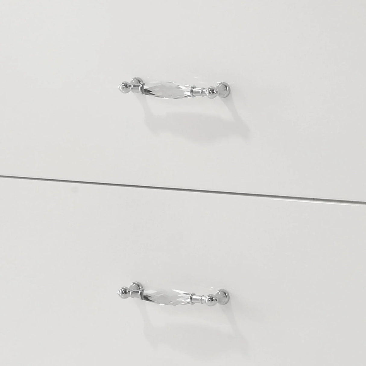 Stoholm Modern White Nightstand with 2-Drawer and Chrome Handles-床头柜-Parc Decor