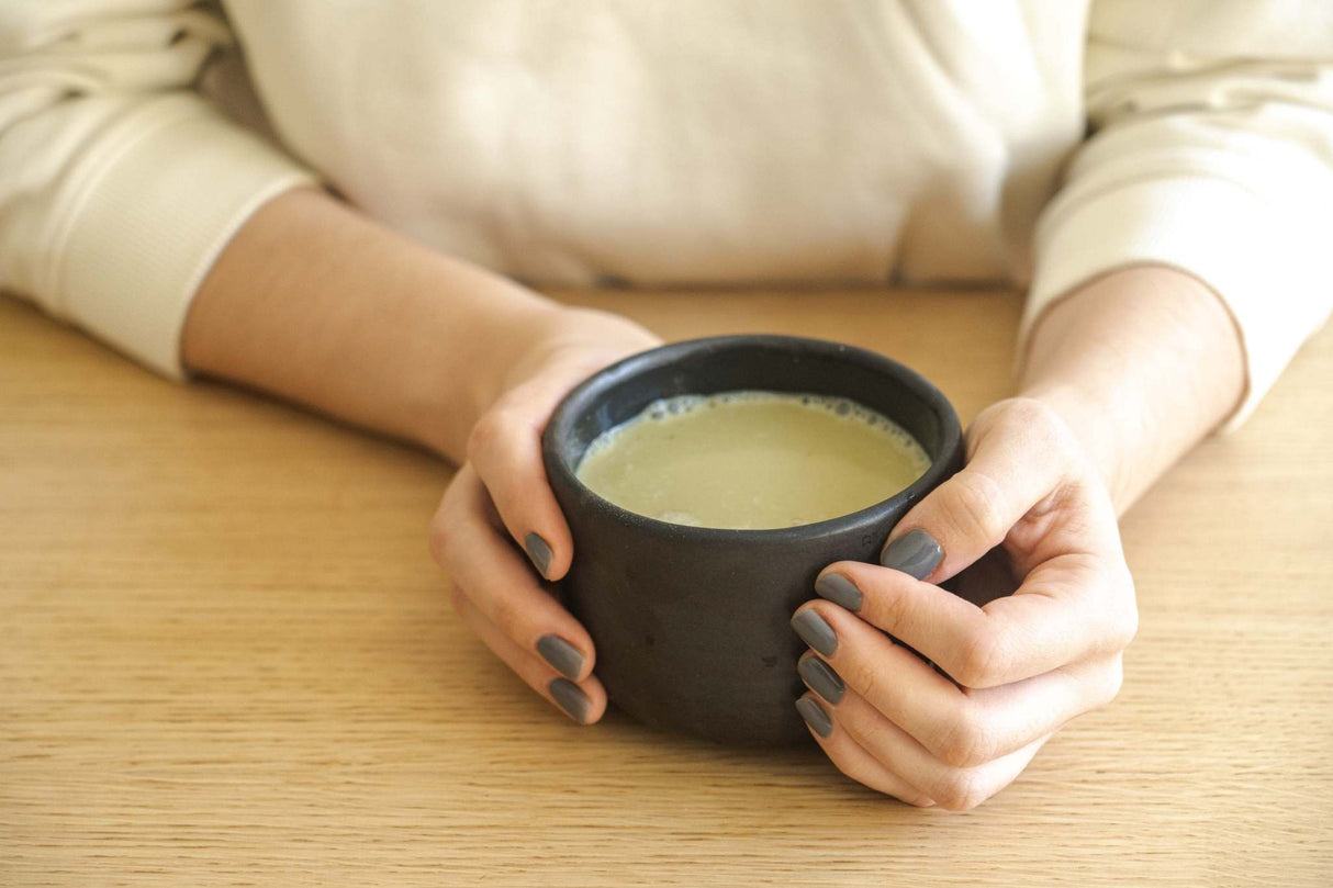 Stoneware Black Matcha Bowl-Parc Decor