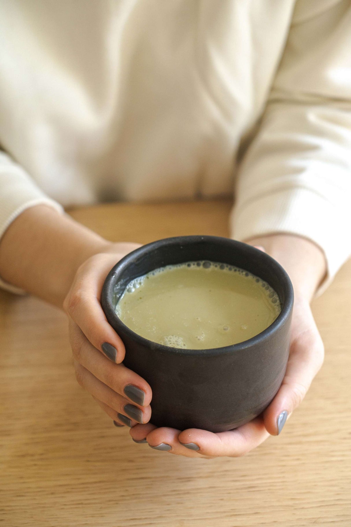 Stoneware Black Matcha Bowl-Parc Decor