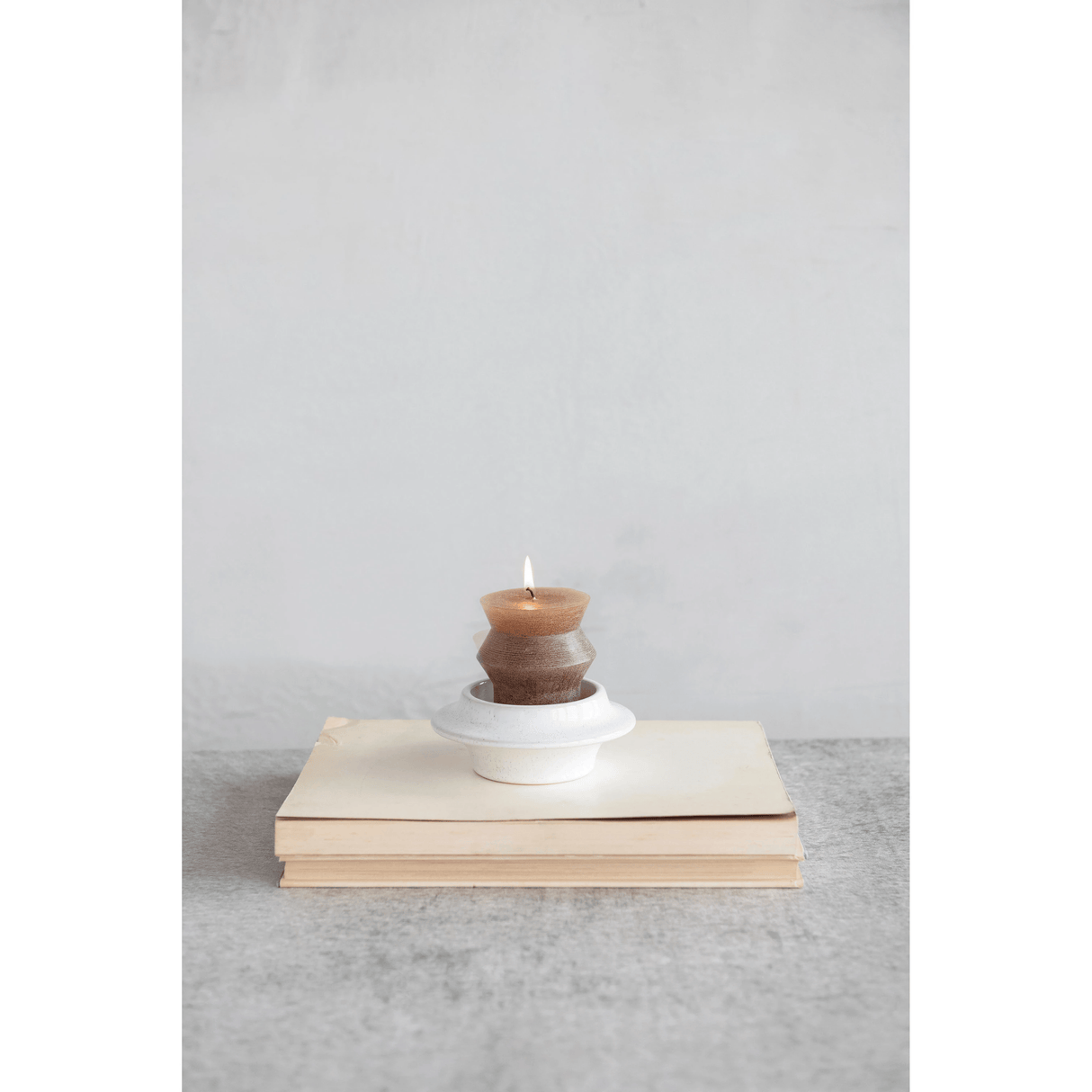 Stoneware Tea Light / Pillar Candle Holder-Candles and Candle Accessories-Parc Decor