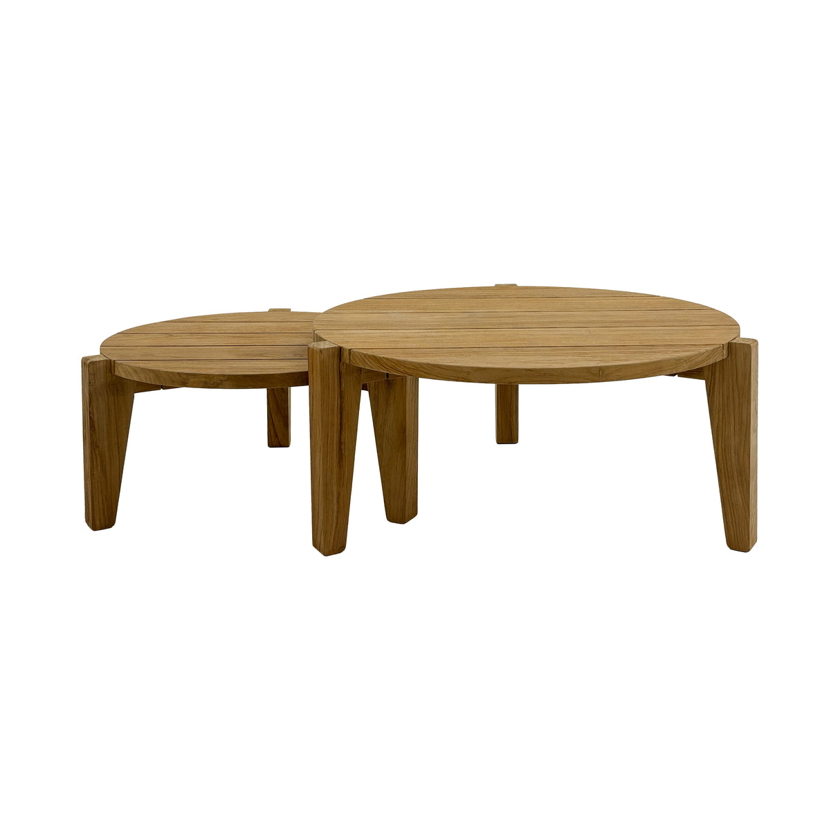Strand Natural Teak Wood Circular Coffee Table - 25-33"