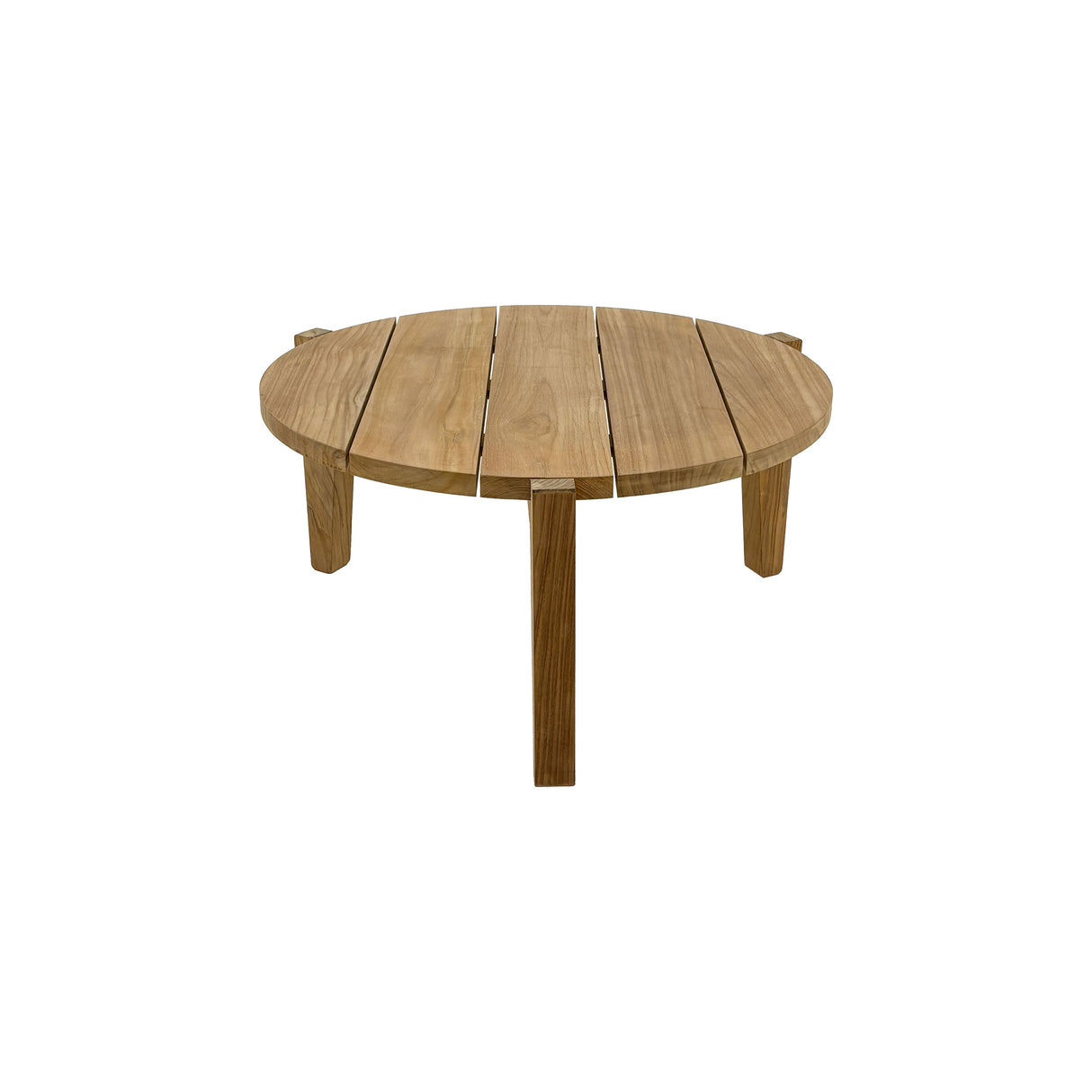 Strand Natural Teak Wood Circular Coffee Table - 25-33"
