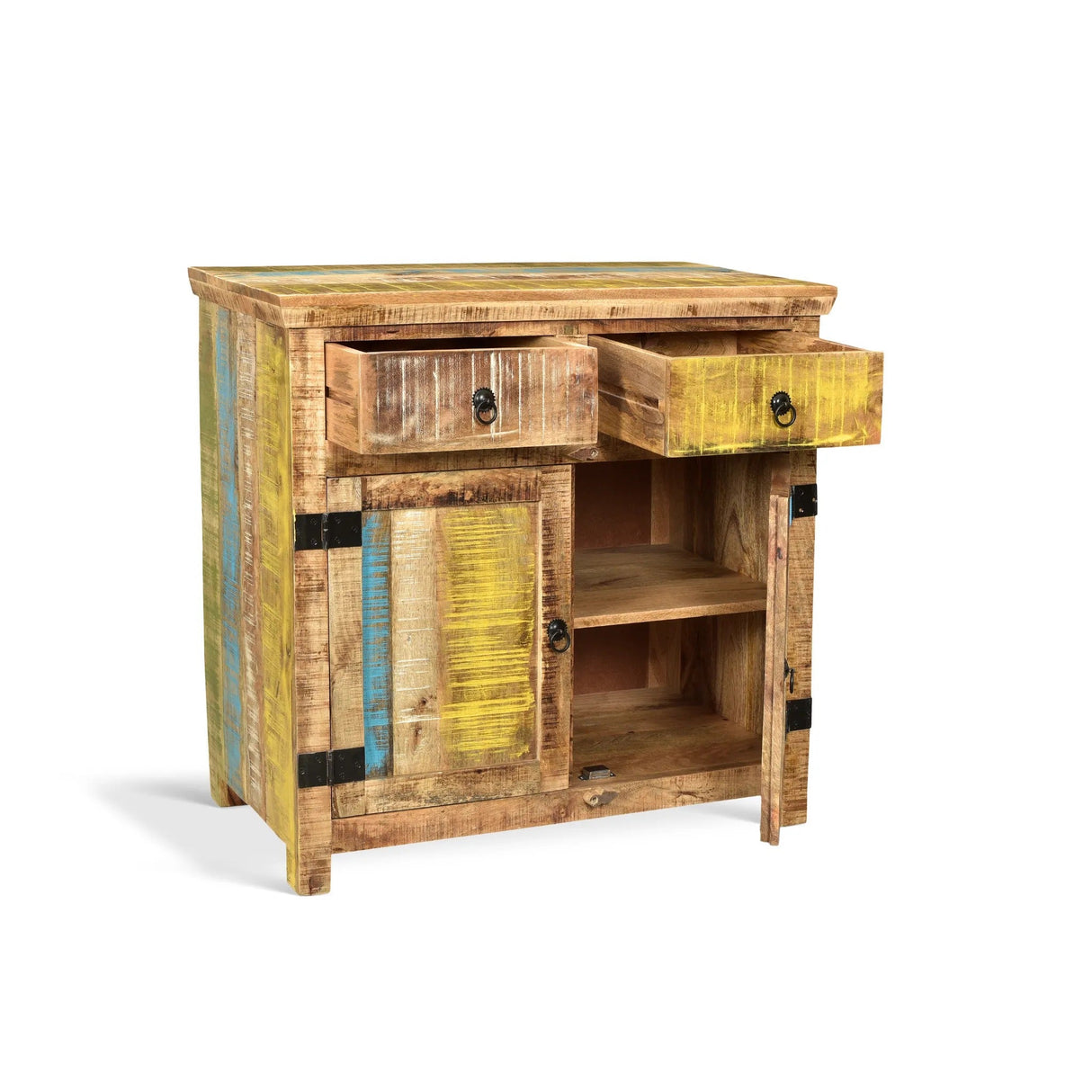 Suman Solid Mango Wood 2 Door Sideboard-Sideboard-Parc Decor