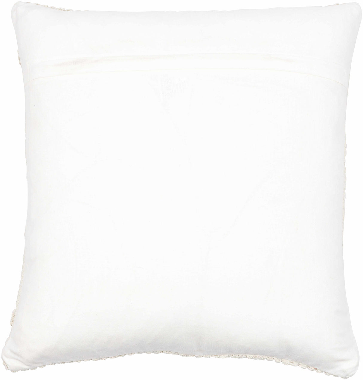 Sumiton White Textured Crochet Cotton Throw Pillow-Throw Pillows-Parc Decor