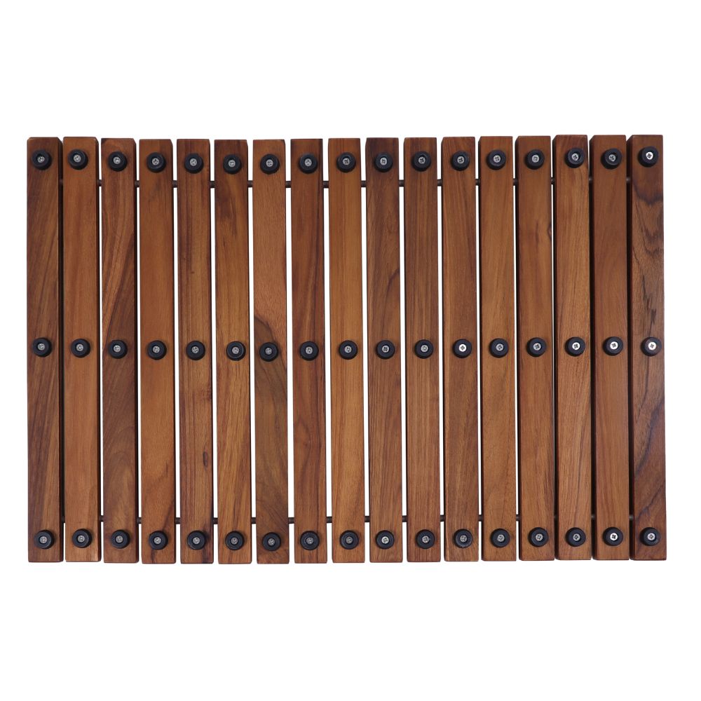 Sunriver Teak Shower and Bath String Mat with Rubber Feet-Bath Mat-Parc Decor