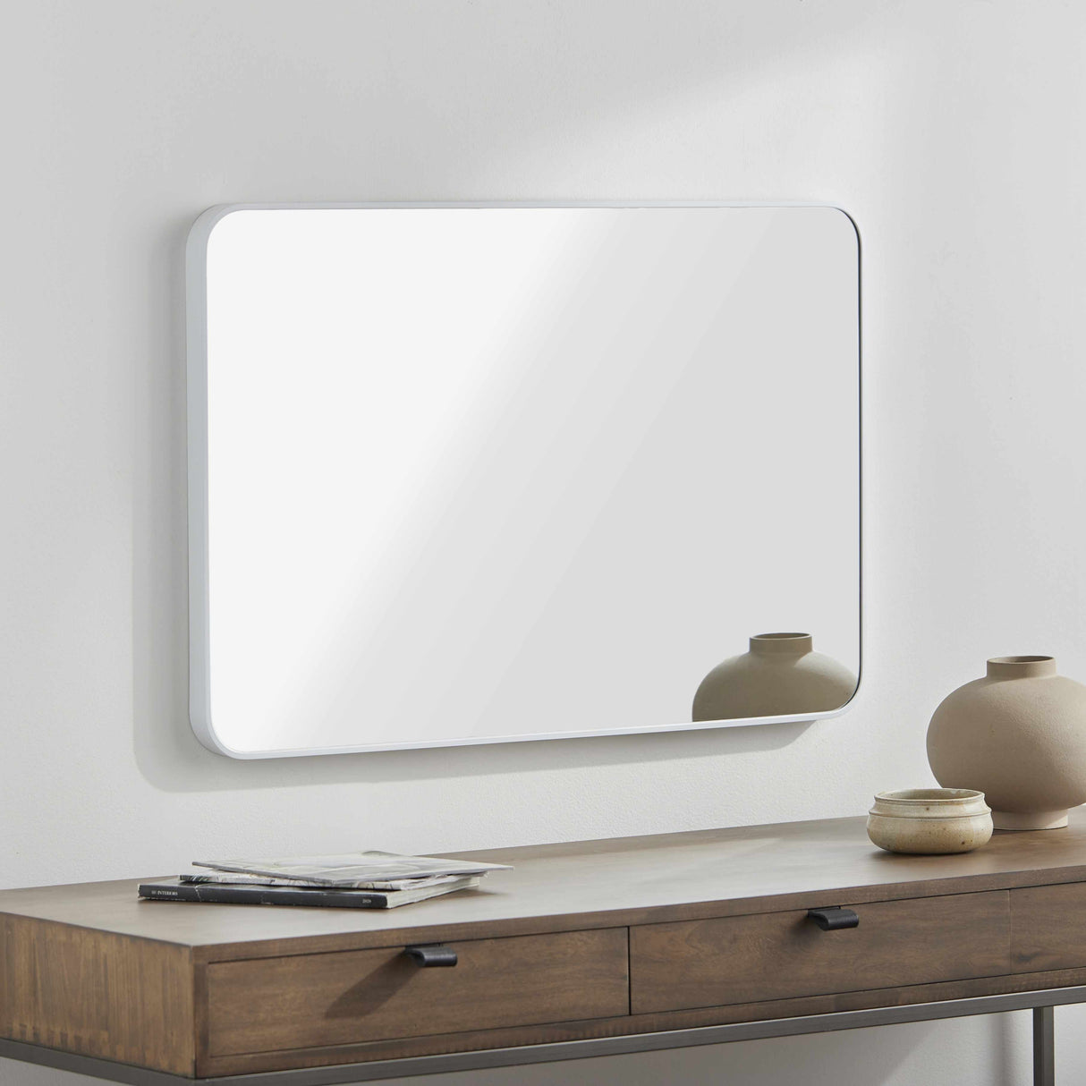 Sustinente White Carved Mirror-Mirrors-Parc Decor