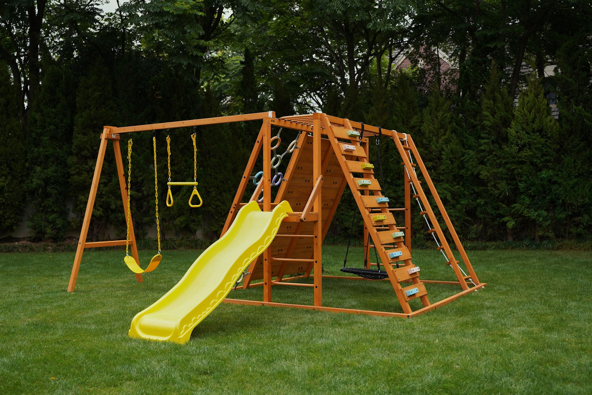 Sycamore Backyard Climbing Set – 2 Swings, Trapeze Bar & Outdoor Fun-Outdoor-Parc Decor