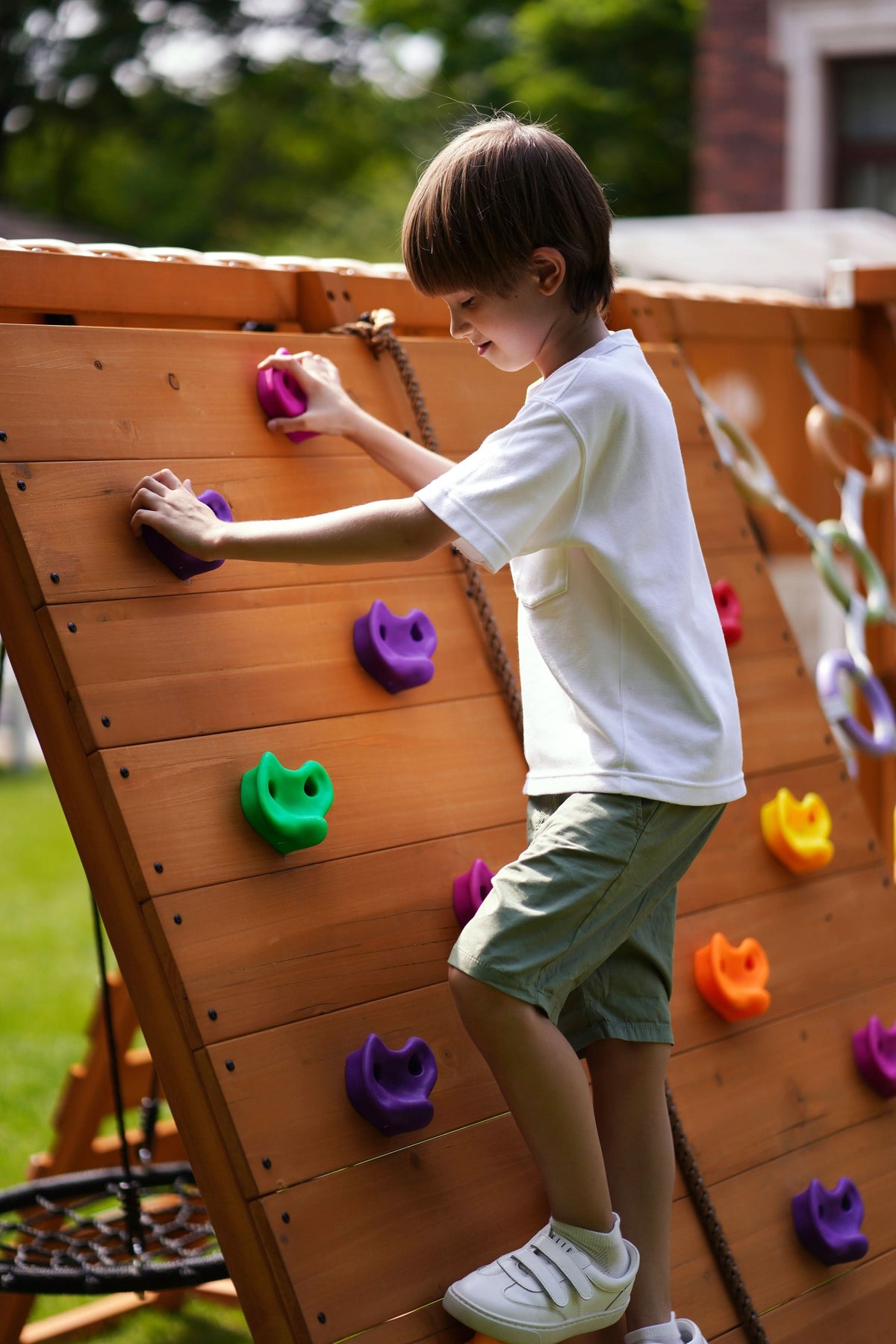 Sycamore Jumbo | Outdoor Wooden Swing Set & Climbing Jungle Gym