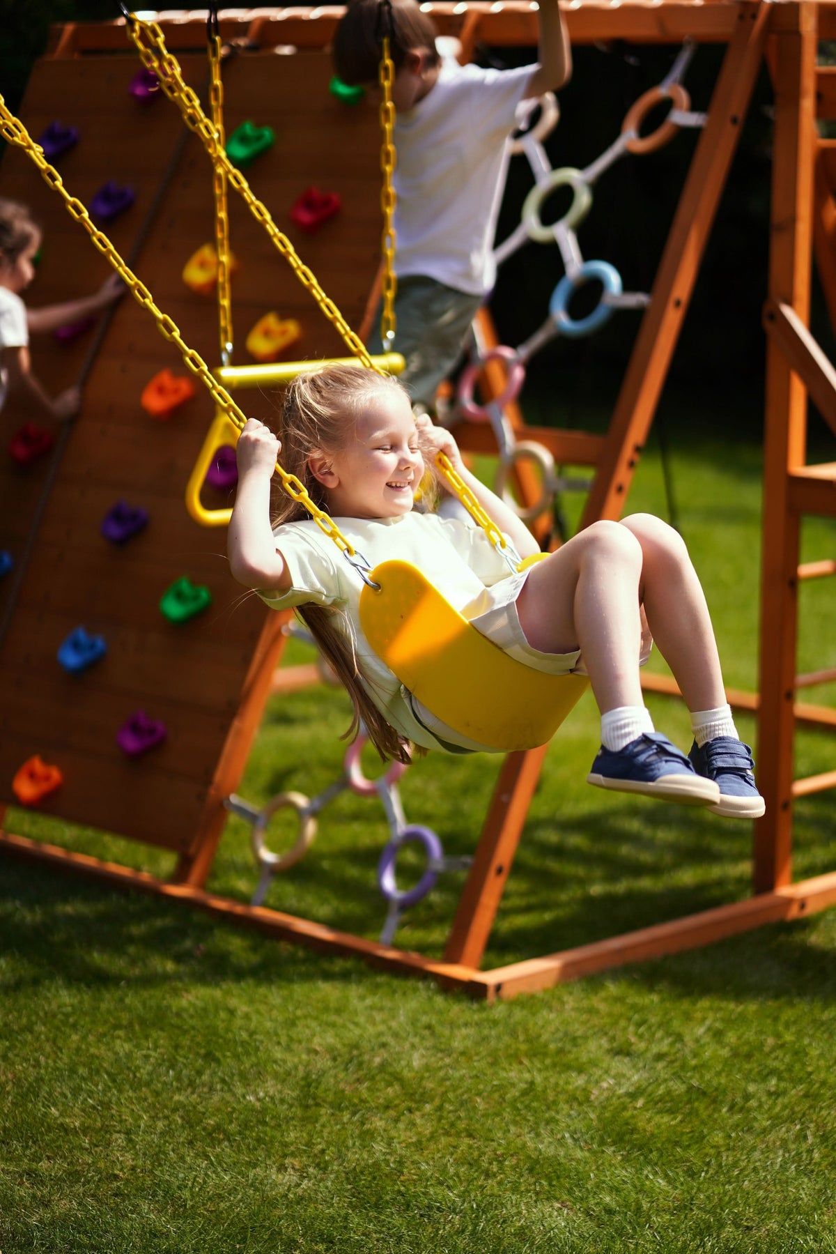 Sycamore Jumbo | Outdoor Wooden Swing Set & Climbing Jungle Gym