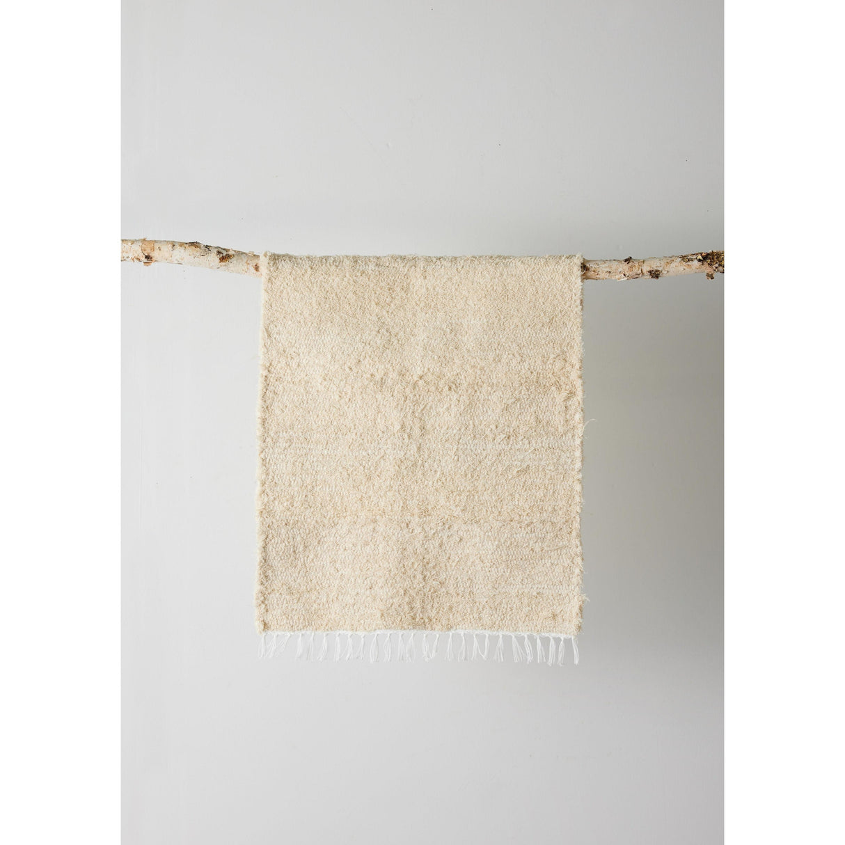 Tabby Cotton Natural Ecru Shag Mat