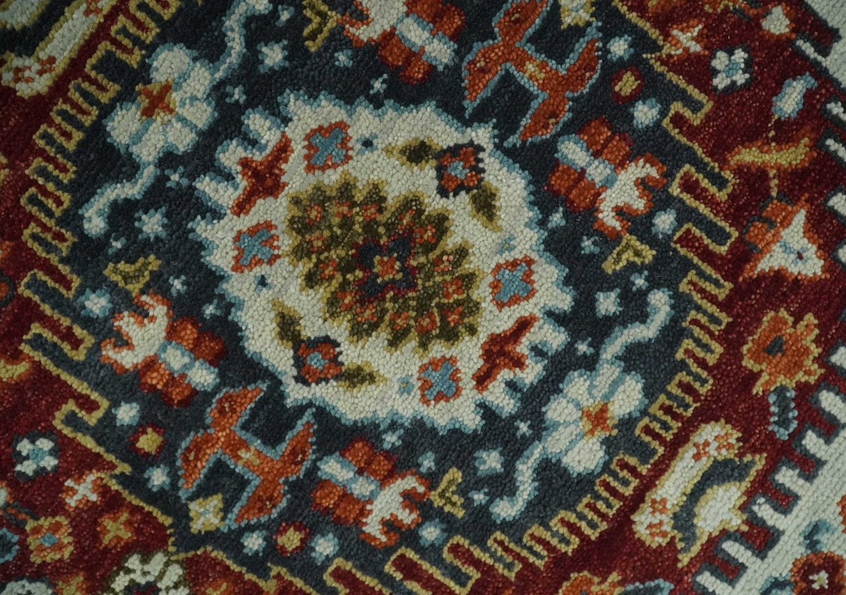 Tabriz Antique Hand Knotted Traditional Ivory and Rust Multi Size Wool Rug