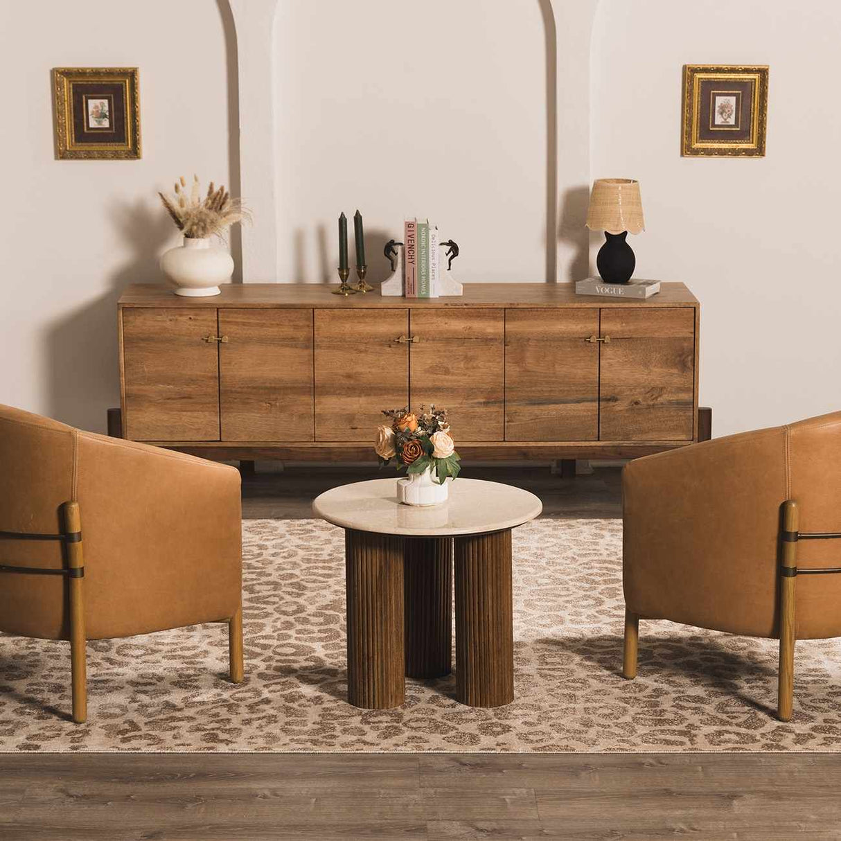 Tan Bonhill Leopard Print Area Rug-Rugs-Parc Decor