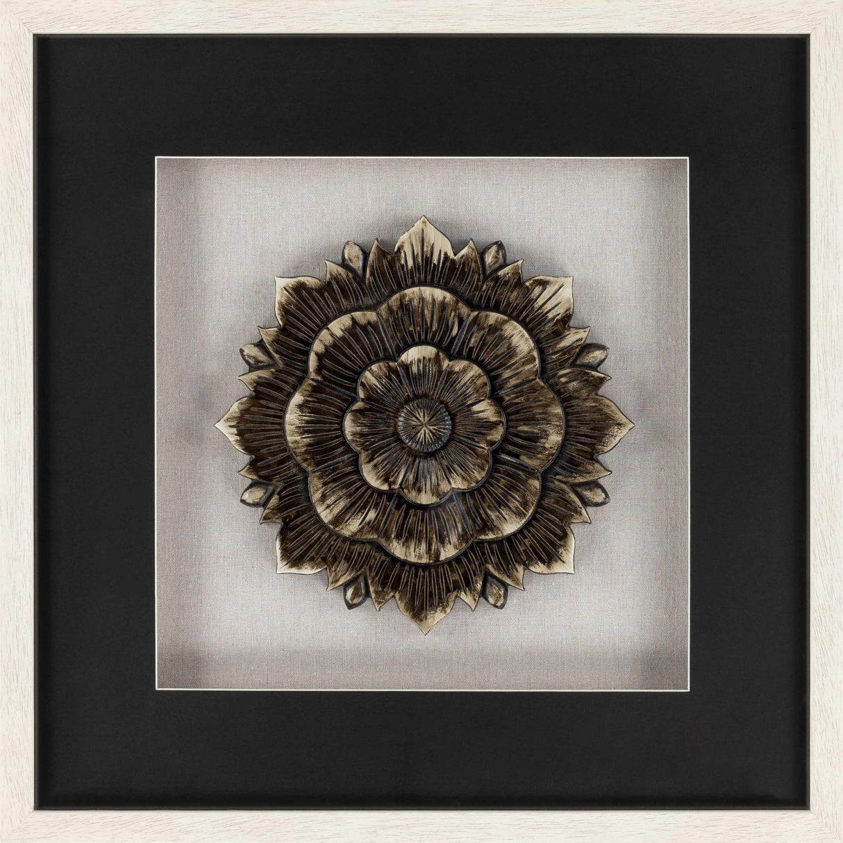 Tanza Black Textured Floral Wall Art-Decor-Parc Decor