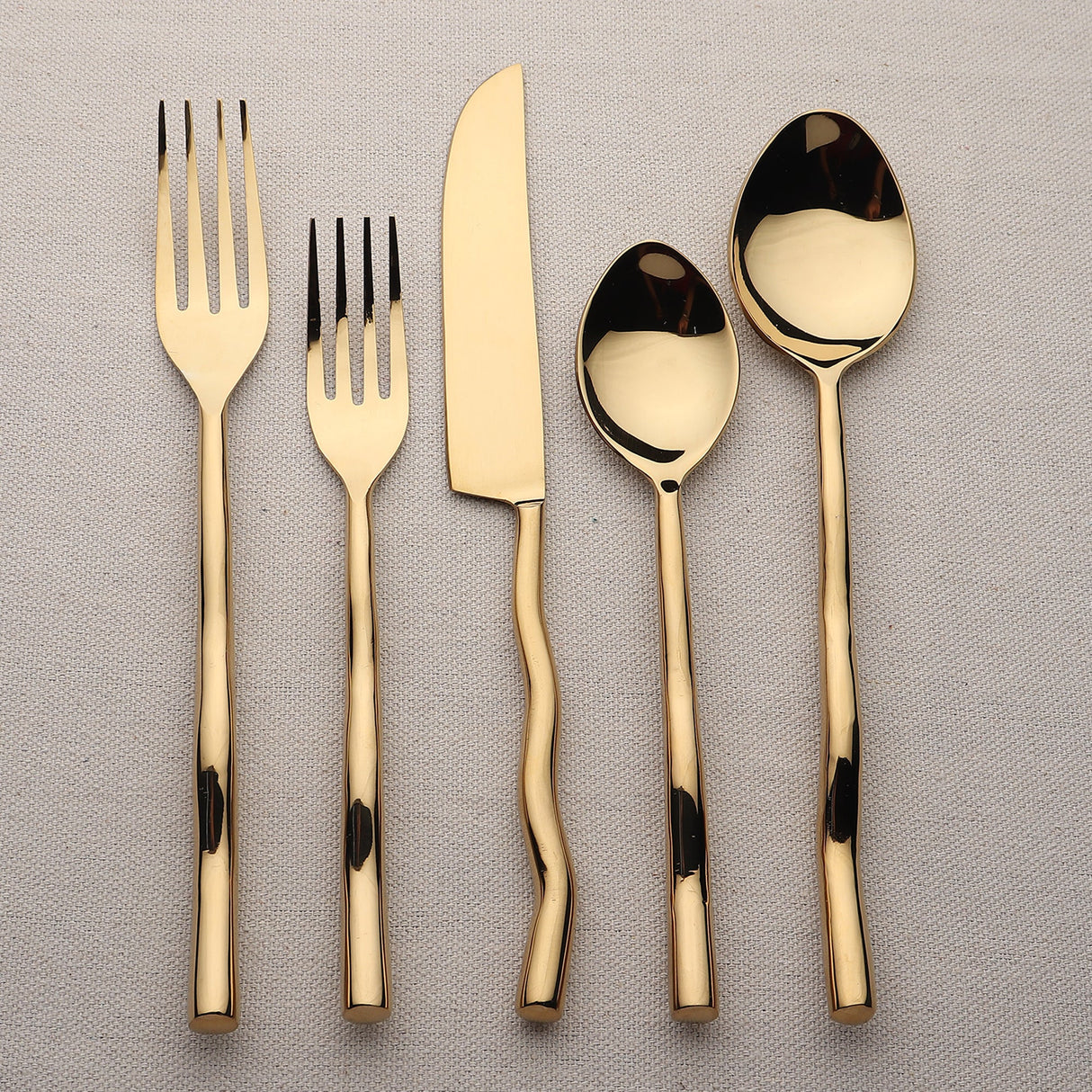 Tedpole PVD Flatware, 5-Pc. Place Setting-flatware set-Parc Decor
