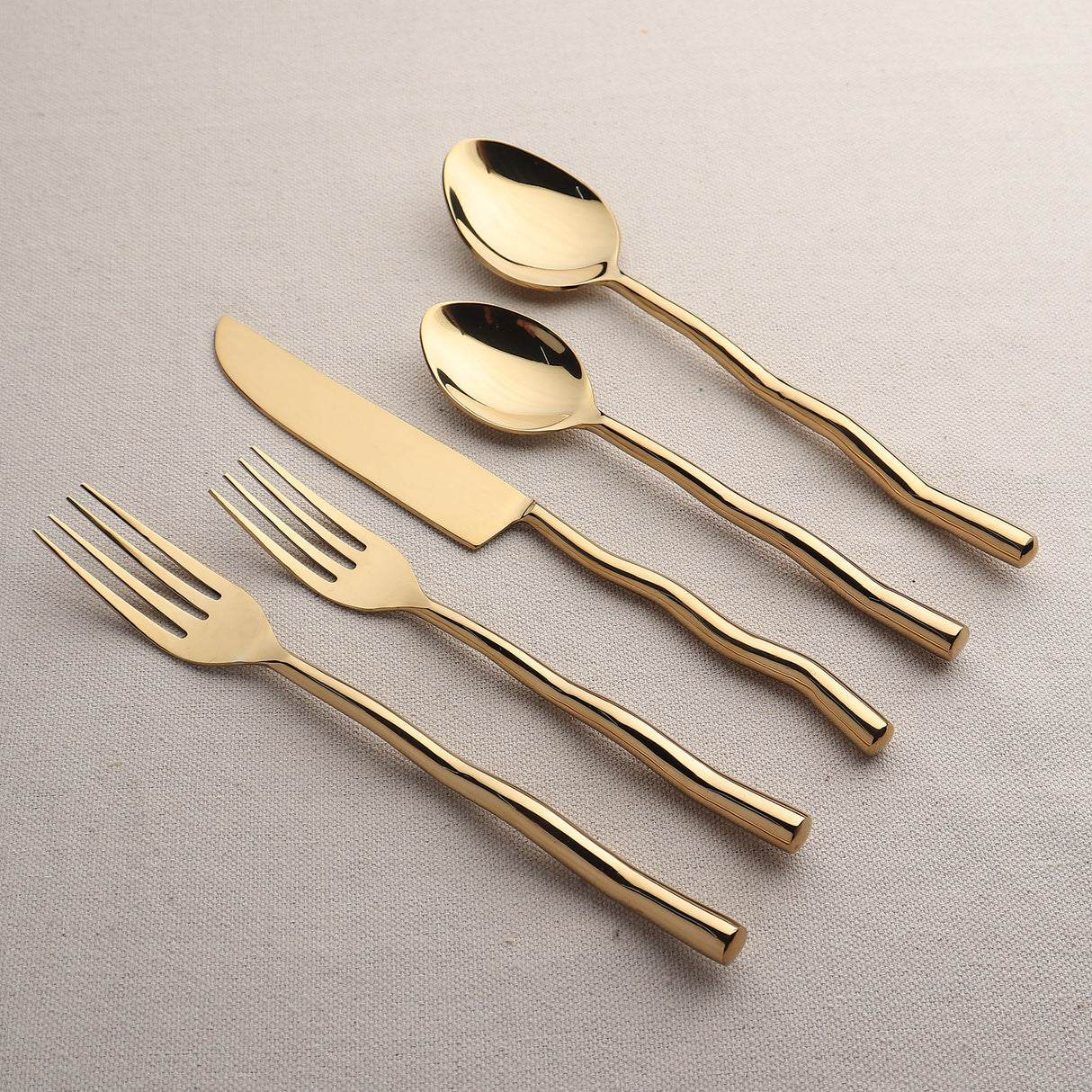 Tedpole PVD Flatware, 5-Pc. Place Setting-flatware set-Parc Decor