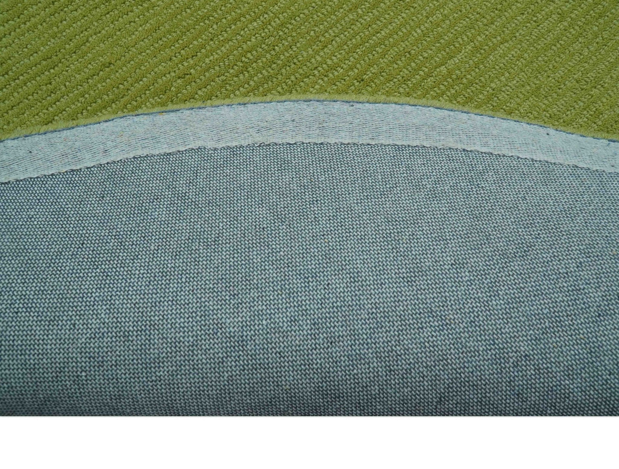 Terra Custom Made Modern Solid Design Green Hand Tufted Wool Rug