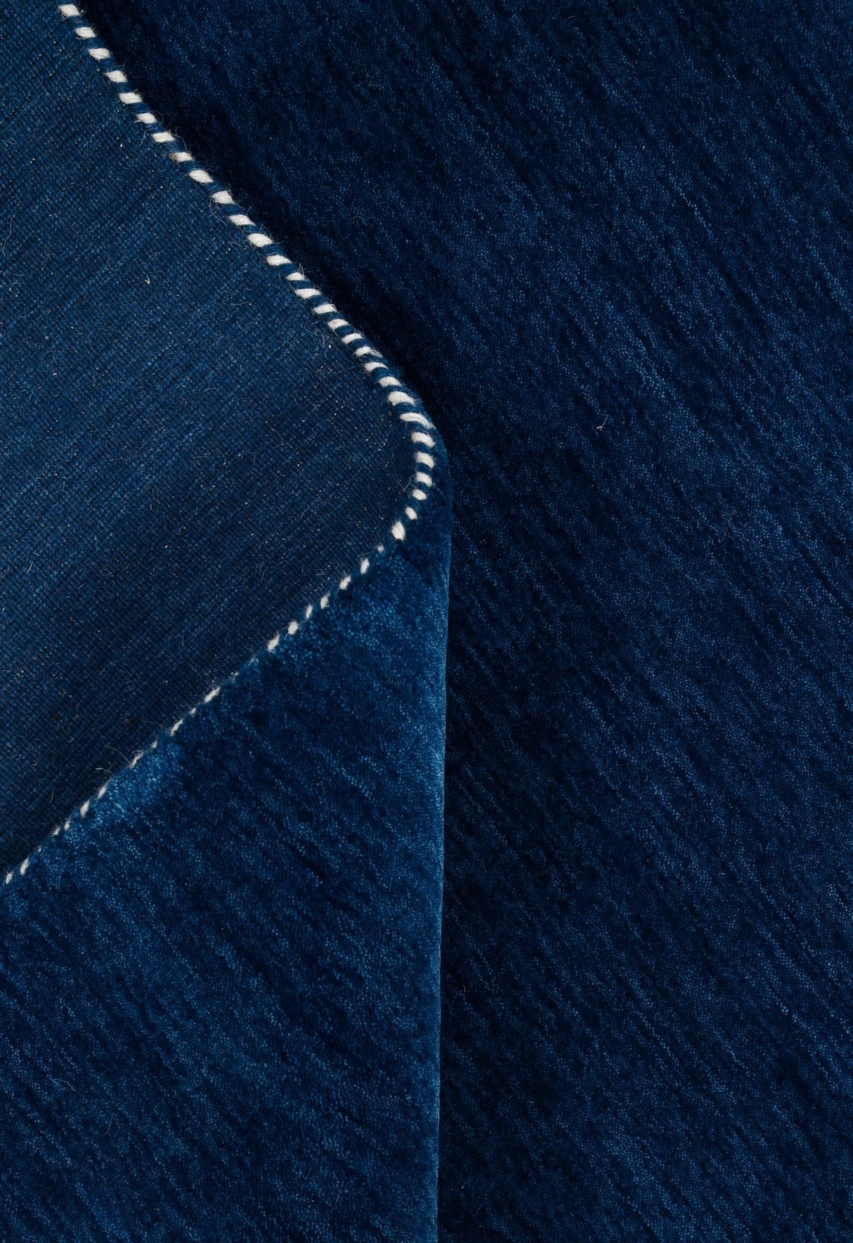 Terrain Modern Blue Solid Design Hand Loomed Wool Area Rug