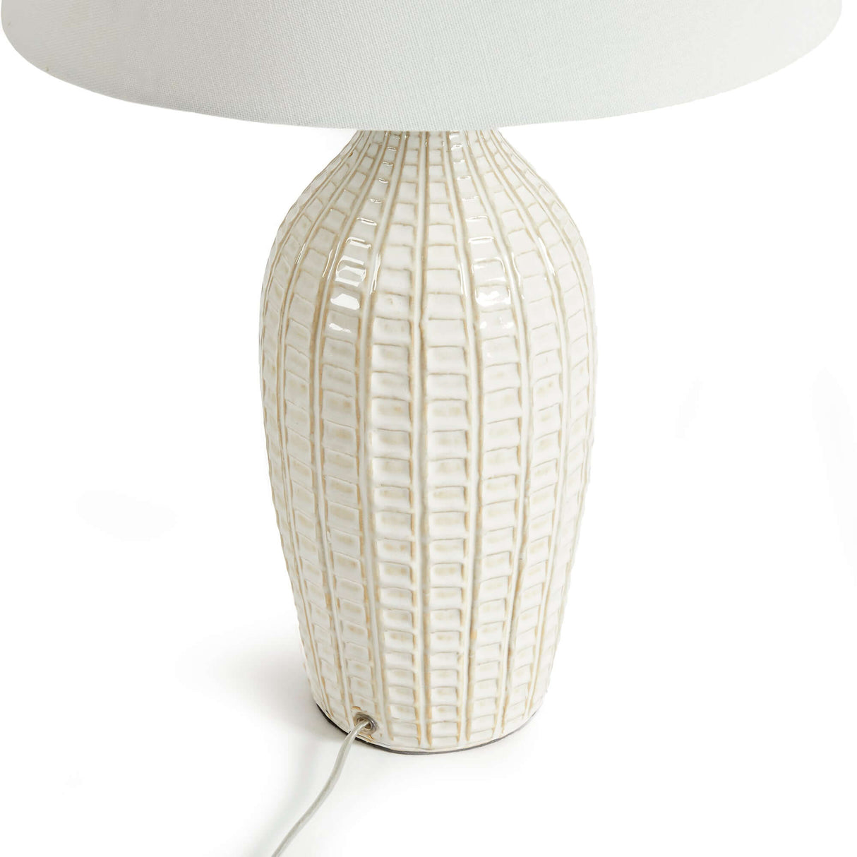 Textured Vintage Ceramic Table Lamp in White Glaze-table lamp-Parc Decor