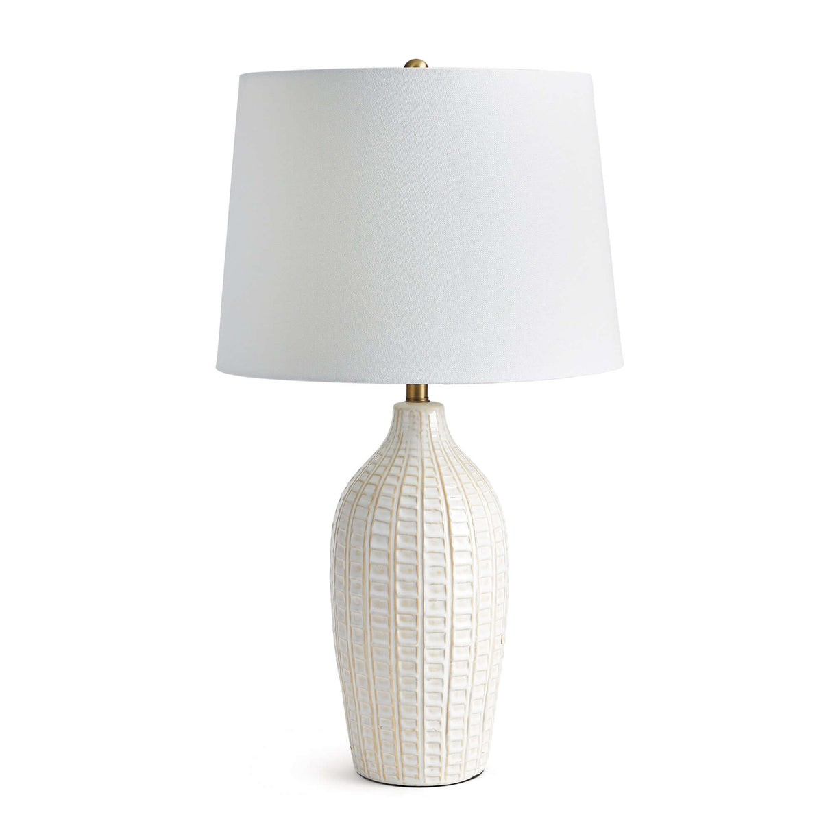 Textured Vintage Ceramic Table Lamp in White Glaze-table lamp-Parc Decor