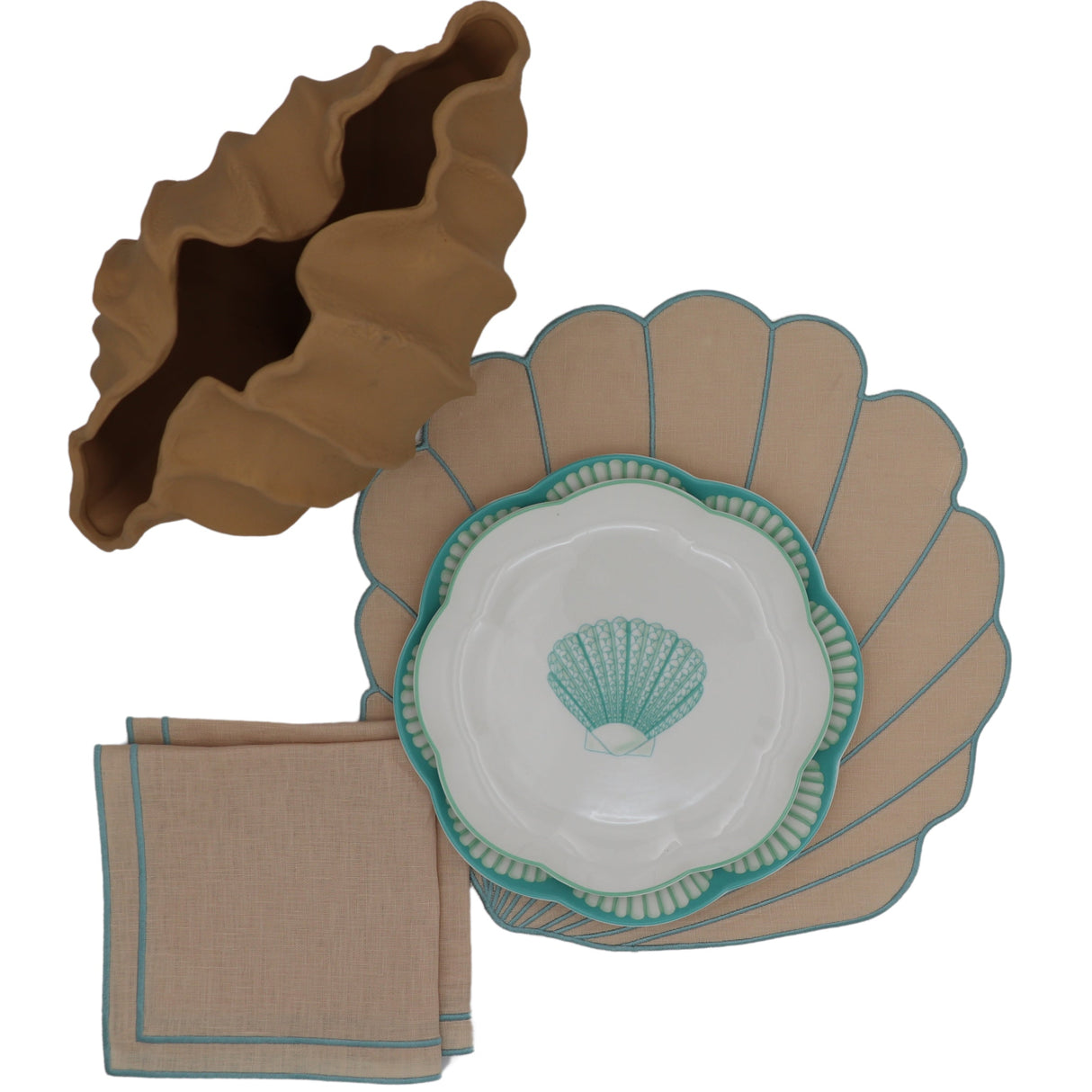 Tidal Shell Placemat - Set of 4-Placemat-Parc Decor