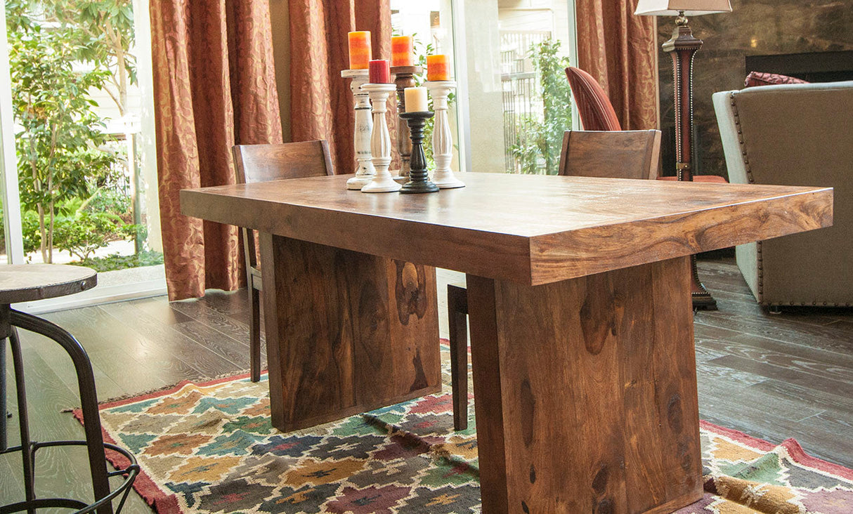 Timbergirl Solid Sheesham Wood Dining Table-Dining Table-Parc Decor